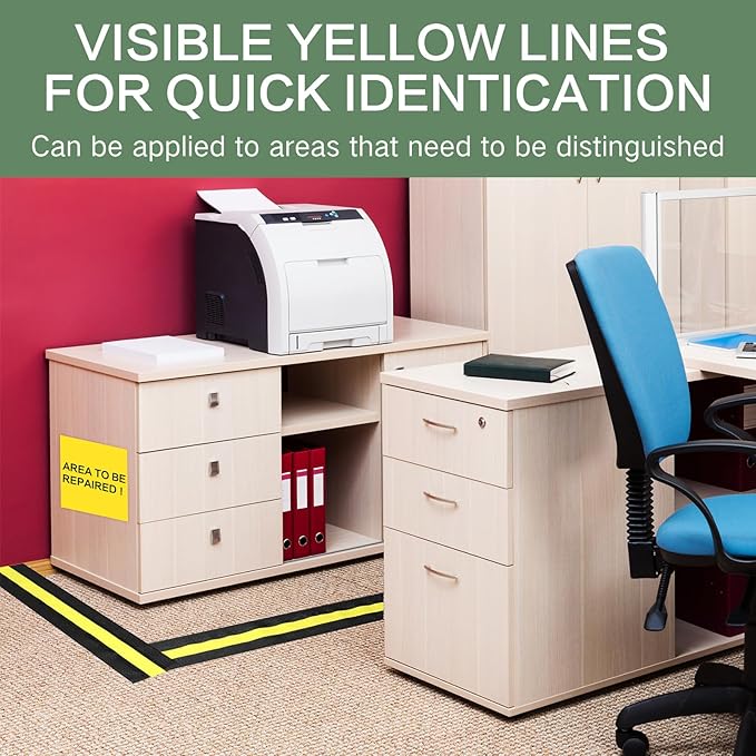 WILLBOND Carpet Cord Cover Cable Protector Floor Cover Cable Protector Management Only for Commercial Office Carpet(9.84 ft,Black and Yellow)