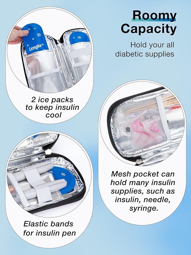 Insulin Cooler Travel Case TSA Approved, Insulin Pen Case, Medication Cooler for Travel (Flower)