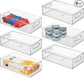 iDesign Stackable Fridge Bin - Kitchen Storage Bin for Pantry, Cabinets, or Fridge, Set of 6, Clear