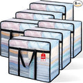 6 Pack Clear Blanket Storage Bags with Zipper, Vinyl Foldable Moving Bags Closet Organizers and Storage Containers for Bedding, Blankets, Comforters, Clothing, Toys, Quilt, Duvet, 40L