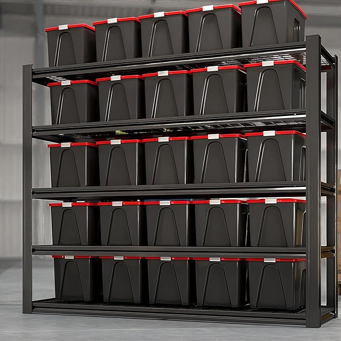 62" W x 24" D x 72" H Garage Shelving Heavy Duty Metal Shelving 3500LBS Storage Shelves Adjustable Metal Shelves for Storage Industrial Garage Shelves for Warehouse Basement (5T 72*62*24)