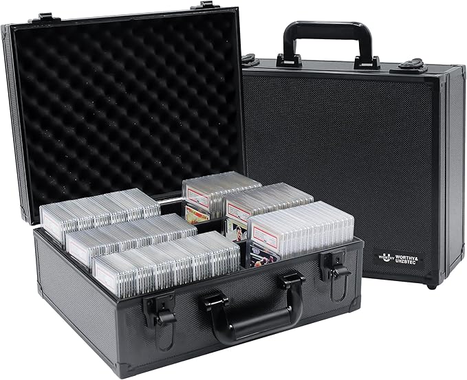 Graded Card Storage Box; Durable Sports, PSA Card Storage Case- Trading Card Storage Box - PSA Slab Case For Top Loaders (BLACK, 16.5x13.3x6.9 inches)