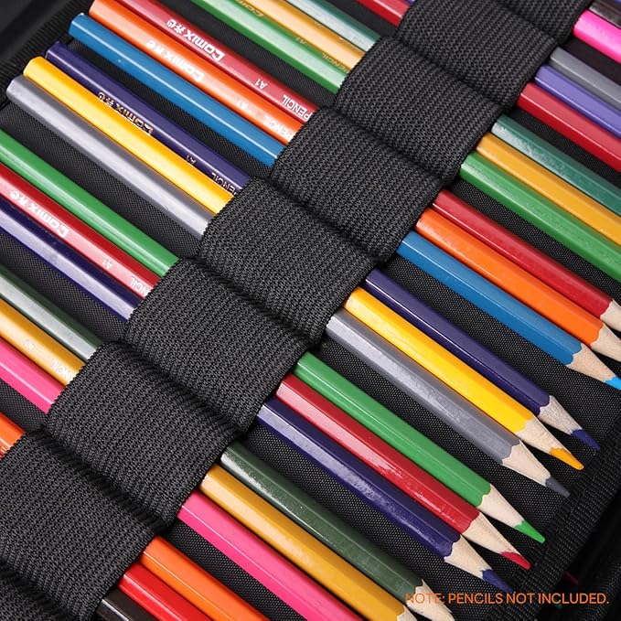 JAKAGO 220 Slots Colored Pencil Case Large Capacity Pen Holder for Artist Painter Zipper Organizer Bag for Marker Highlighter Storage Case for Office Sketch Travel Supplies (Daisy)