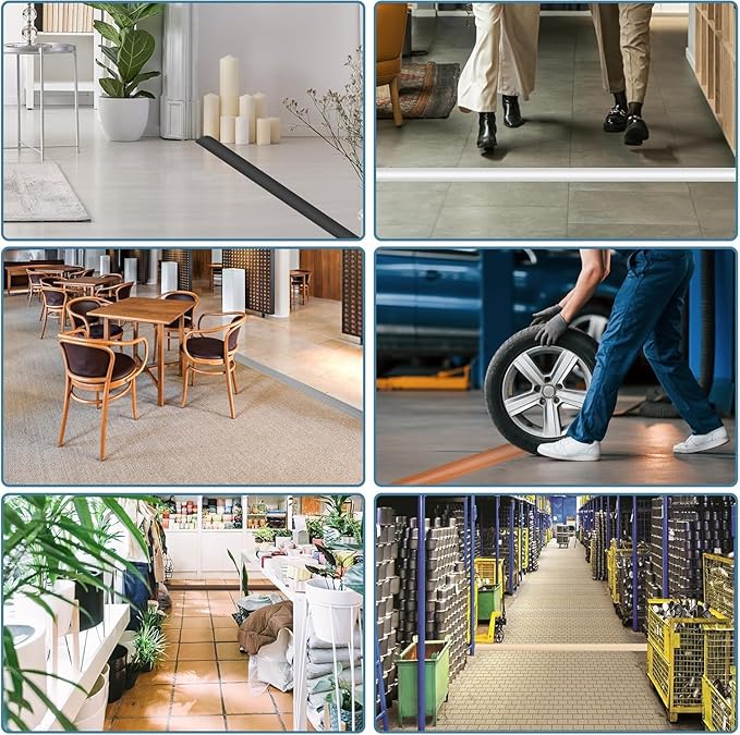 Floor Cord Covers for Wires 20FT Cable Hider Wire Coverr Self Adhesive Cord Hider Floor for Offices, Homes, Workshops, Warehouses Cable Cavity 0.47" W x 0.27" H