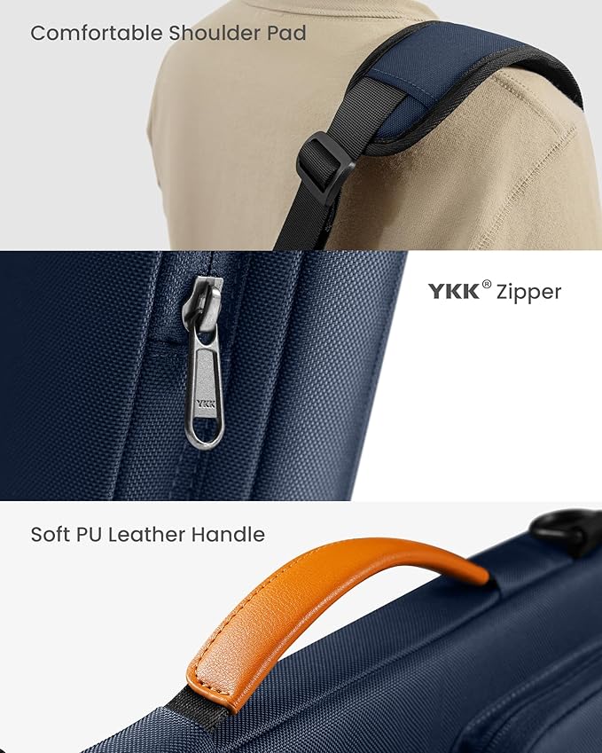 tomtoc 360 Protective Laptop Shoulder Bag for 16-inch MacBook Pro M4/M3/M2/M1 Pro/Max A3403 A3186 A2991 A2485 2024-2019, Water-resistant Sleeve for Dell XPS 15 Surface Book 3 The New Razer Blade 16