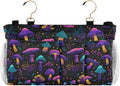 Neon-colored Mushrooms Stars Dots Bedside Caddy for Dorm Bed Bedside Hanging Caddy Bag Iron Frame Storage Organizer Pocket for Bunk Home College Hospital Beds 2 Hooks