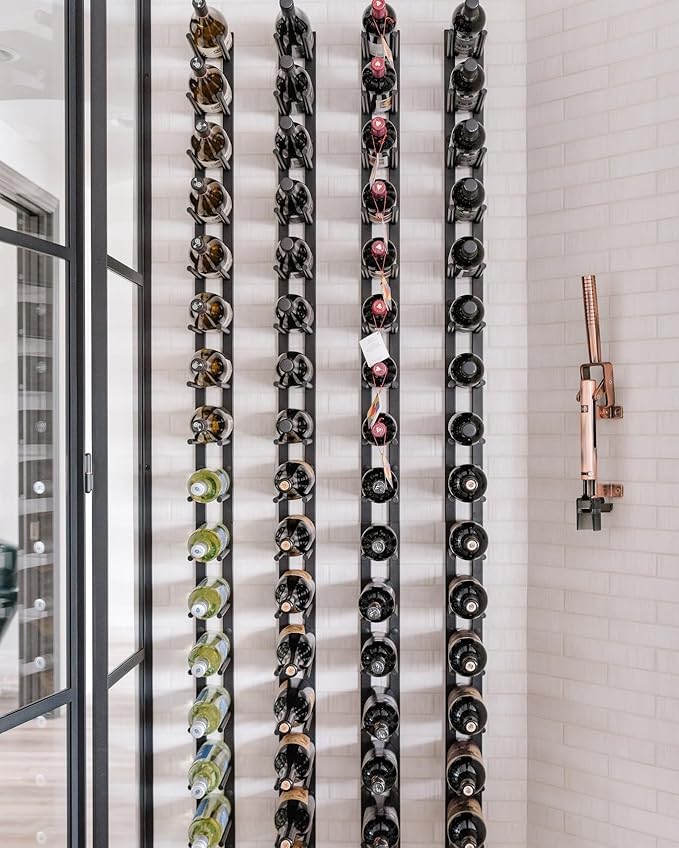 Ultra Wine Racks Cork-Out Wall Mounted Wine Rack (4 Foot, Matte Black, 12 Bottles) Modern & Minimalist Metal Wine Storage for Home Bar, Kitchen, Dining Room, Wine Cellar