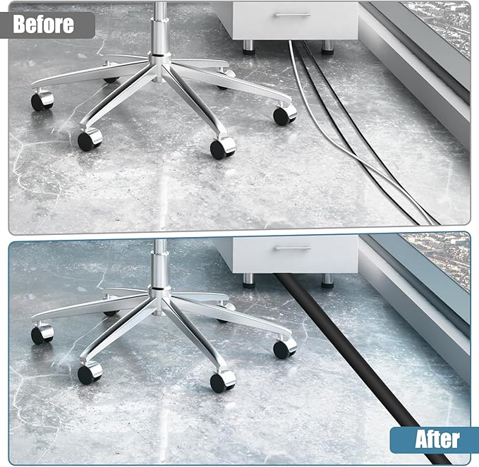 Floor Cord Covers for Wires 10FT Cable Hider Wire Coverr Self Adhesive Cord Hider Floor for Offices, Homes, Workshops, Warehouses Cable Cavity 0.47" W x 0.27" H