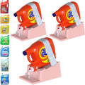 TidyFriend Laundry Detergent Holder Stand Organizer with Drip Tray, 3 Pack Laundry Soap Holder with Non-Slip Rubber Feet for Washing Space Organization, Angled Downward Slope for Easy Pouring (Rose)