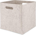 Parker Baby Felt Foldable Storage Cube Bin - 11 Inch Nursery Cubby Storage Bin Cubes for Cube Organizer, Closet Organizers and Storage Toy Bin, Rope Baskets Bins for Toy’s Storage - White