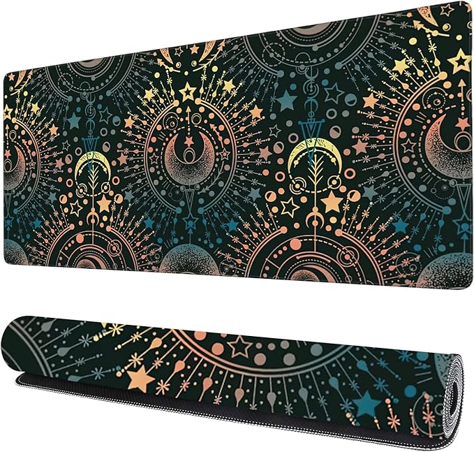 Alchemy Magical Astrology Gaming Mouse Pad XXL Large Desk Mouse Pad Keyboard Mat with Stitched Edges Waterproof Non-Slip Desk Mat for Laptop,Keyboard,Computer 35.4 * 15.7 Inch
