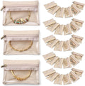 Vlando 33 Pcs Travel Jewelry Case Velvet Jewelry Pouch with Zipper Clear Travel Jewelry Bag Jewelry Travel Organizer for Travel Business Trip Mother's Day Gifts for Mom Wife Women