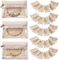 Vlando 33 Pcs Travel Jewelry Case Velvet Jewelry Pouch with Zipper Clear Travel Jewelry Bag Jewelry Travel Organizer for Travel Business Trip Mother's Day Gifts for Mom Wife Women