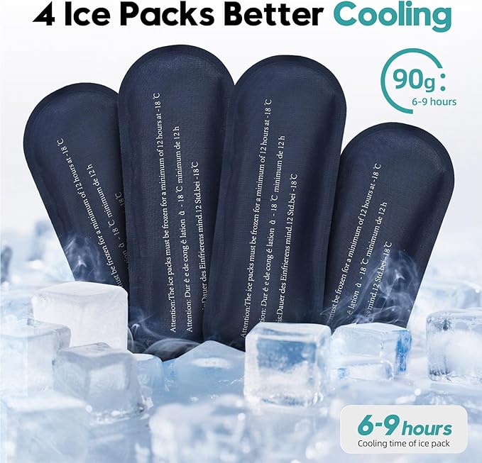 ALLCAMP Insulin Cooler Travel Case for Diabetic Organize Medication with 4 Ice Packs Black(9X 4.72x 3.14 inches)