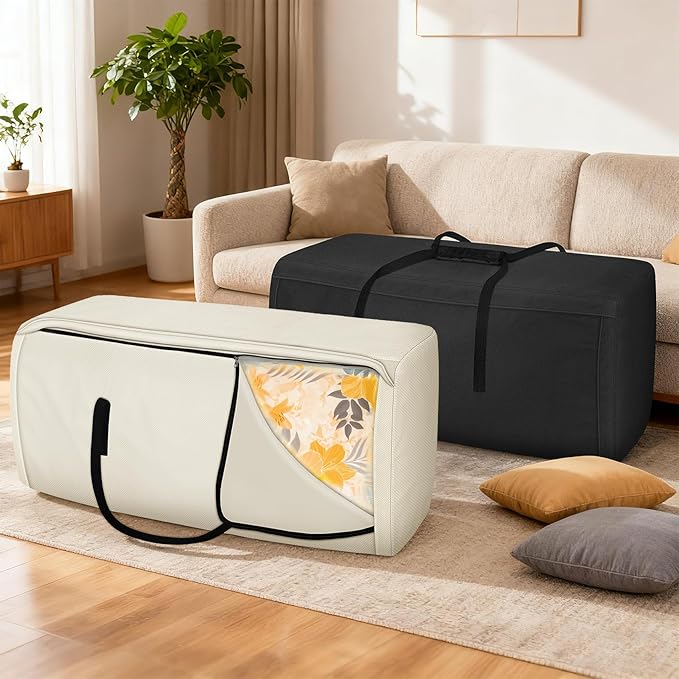 Porch Shield Outdoor Cushion Storage Bag 48 inch Waterproof Outside Storage Bags for Patio Furniture with Zippers and Handles