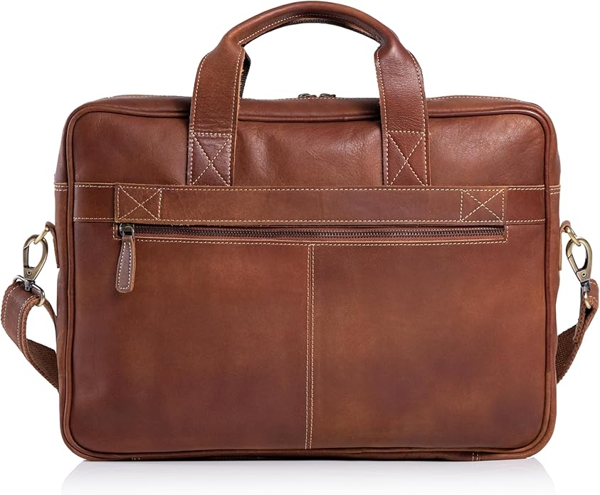 KomalC 16 Inch Leather briefcases Laptop Messenger Bags for Men and Women Best Office Satchel Bag