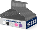 SereneLife 100 Pack Plastic Hangers, Non-Slip, Space-Saving Closet Organizers, Durable and Strong for Shirts, Sweaters, Hoodies, Kids Clothes & Dresses, Ultra-Thin, Lightweight