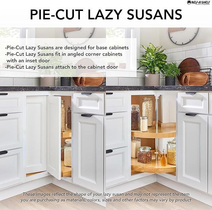 Rev-A-Shelf 24" Pie-Cut Lazy Susans 2-Shelf, White