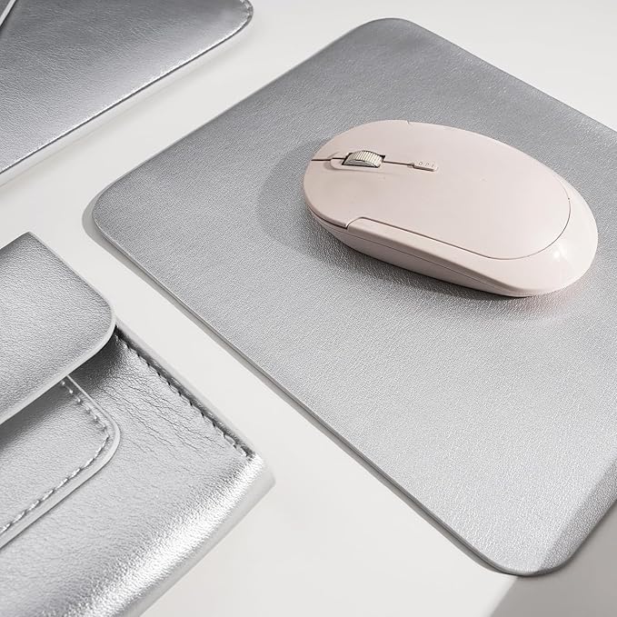PU Leather Laptop Sleeve Compatible with New 14 inch MacBook Pro A2992 A2918,Old MacBook Pro Air 13, Surface Laptop 7th Gen 13.5, Thinkpad X1 Carbon 14 Set of 4PCS Color Silver