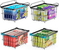 iSPECLE Freezer Organizer Bins - 4 Pack Adjustable & Extra Large Chest Freezer Organizer Bins for 5 to 9 Cu.Ft Deep Freezer, Easy Organize Basket Store More, Stackable No Wasted Space, Black