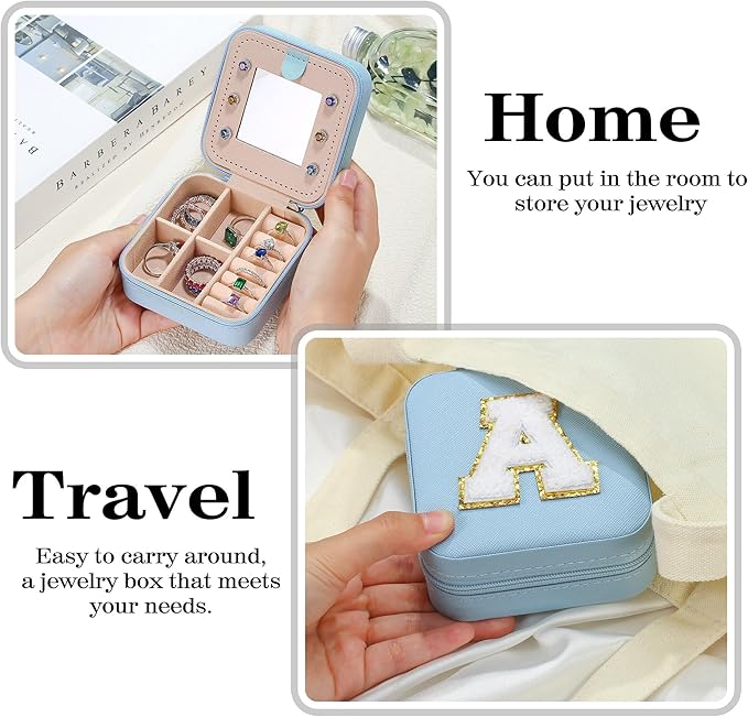Parima Birthday Gifts for Women - Travel Jewelry Box, Unique Gifts for Women Jewelry Case | Friends, Daughter, Granddaughter - Letter B, Sky Blue