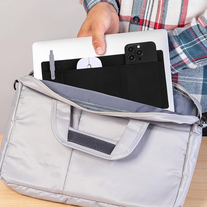 3-Pocket Organizer Mouse Holder for Laptop External Hard Drive SSD Holder Sleeve Computer Accessories Stick on Pouch Organizer Adhesive Pocket Storage Sleeve for Mouse HDD SSD Cables