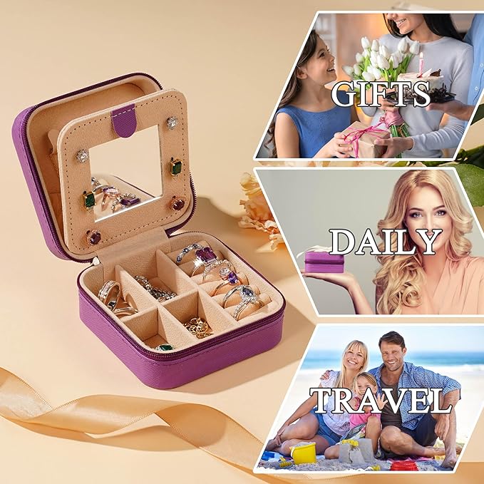 Parima House Warming Gifts New Home - Personalized Jewelry Holder Organizer for Travel | Preppy Purple Stuff & Room Decor for Teen Girls | Travel Jewelry Case - Letter N