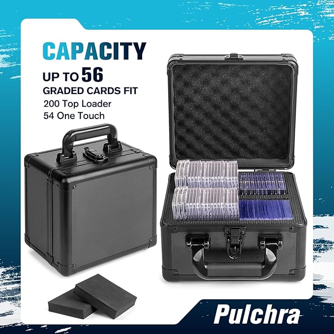 Pulchra Graded Card Storage Box, Top Loaders Case, Sports Trading Box, Slab PSA MTG CSG SGC Magnetic Holder, Waterproof Carrying Case, Collector Storage Boxes