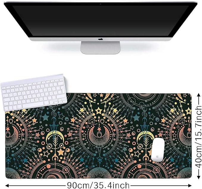 Alchemy Magical Astrology Gaming Mouse Pad XXL Large Desk Mouse Pad Keyboard Mat with Stitched Edges Waterproof Non-Slip Desk Mat for Laptop,Keyboard,Computer 35.4 * 15.7 Inch