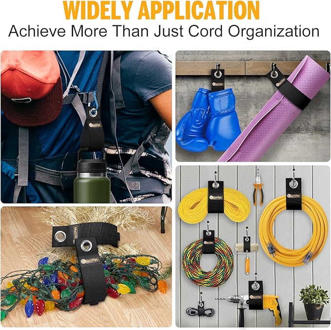 Gifts for Men Storage Straps - Tools Extension Cord Holder Organizer Gadgets Cable Wrap Keeper for Hoses Rope Workshop Garage Wall Cable Straps Christmas Stocking Stuffers for Dad