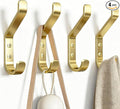 Coat Hooks Wall Mount for Hanging: 20LB Sturdy Hanger for Backpack, Towel, Bag, for Closet, Bathroom, Door, Mushroom, Brushed Gold 4 Pack, 3.75"