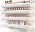 Care&More YJ 15 Inch Nail Polish Shelves, 4-Pack Fluffy Nail Polish Rack for Storing Nail Bottles, Sunglasses, Essential Oils, Plush Soft White