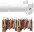 Closet Rod 17-39 Inches, Adjustable Heavy Duty Metal White Closet Rods for Hanging Clothes 1.3 Inches Diameter for Wardrobes Laundry