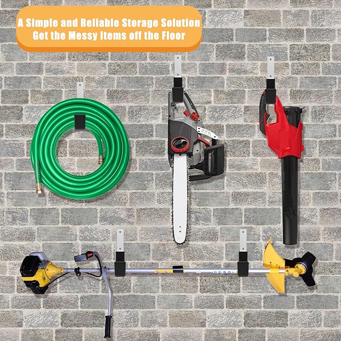 Heavy Duty Utility Hooks for Wall Mount, Garage Wall Hooks, Multi-Use Hose, Bike, Ladder, Chainsaw & Leaf Blower Hanger - 2 Medium (2 M)