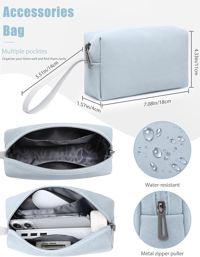 HYZUO 13.3-14 Inch Laptop Sleeve Case Bag with Adjustable Stand for MacBook Pro 14 M5/M4/M3/M2/M1 Pro/Max 2026-2021, MacBook Air/Pro 13.3, 13.8-13.5 Surface Laptop, with Pouch, Pale Blue