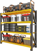 4000LBS Garage Shelving Heavy Duty, 48” W Storage Shelves, 4-Tier Adjustable Metal Storage Shelves, Steel Industrial Shelving Unit, Metal Shelving for Garage, Basement, Warehouse(47.3x20x79in)