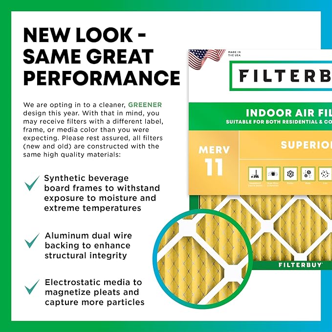 Filterbuy 24x24x5 Air Filter MERV 11 Superior Pet & Allergy Defense (4-Pack), Electrostatic Pleated HVAC AC Furnace Filters Replacement for Honeywell Return Grille (Actual Size: 22.38 x 22.38 x 4.38)