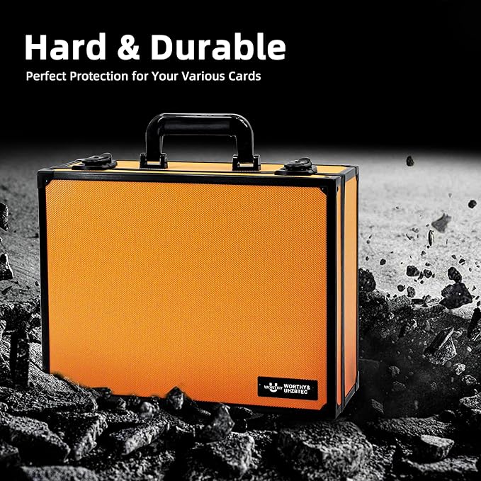 Graded Card Storage Box; Durable Sports, PSA Card Storage Case- Trading Card Storage Box - PSA Slab Case For Top Loaders (ORANGE, 16.5x13.3x6.9 inches)