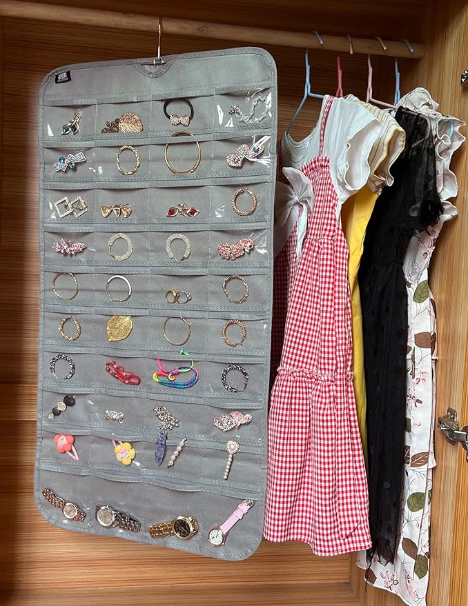 BB Brotrade Hanging Jewelry Organizer,Accessories Organizer,80 Pocket Organizer for Holding Jewelries