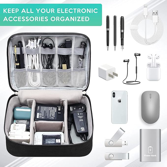 Electronics Organizer Travel Cable Organizer Bag Waterproof Portable Digital Storage Bag Electronic Accessories Case Cable Charger Organizer Case
