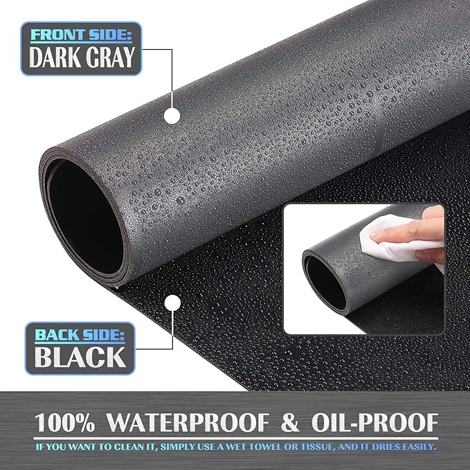 K KNODEL Large Office Leather Desk Mat, Mouse and Keyboard Pad, Computer and Laptop Mat, Desktop Protector and Cover, Writing Pad and Blotter (47.2"x23.6", Dark Gray)