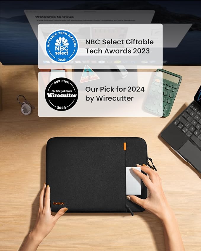 tomtoc 360° Protective Tablet Sleeve for iPad Pro 11-inch (M5/M4/4th/3rd/2nd/1st Gen) 2025, iPad Air 11-inch (M3/M2) with Magic Keyboard/Smart Keyboard Folio, 11 iPad, Water-Resistant Tablet Case
