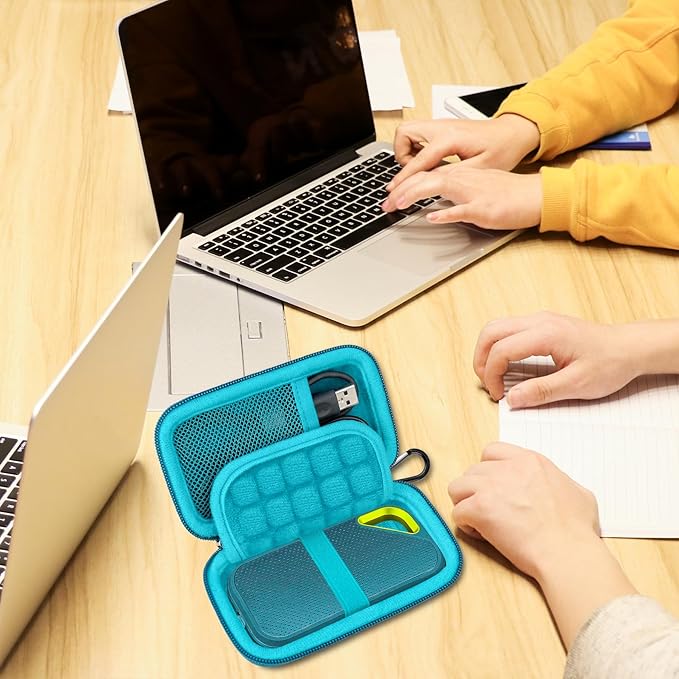 Lacdo Hard Carrying Case for SanDisk Extreme Pro/SanDisk Extreme Portable External SSD 500GB 1TB 2TB 4TB 8TB USB-C Solid State Drive Shockproof Water Repellent Protective Storage Travel Bag, Monterey