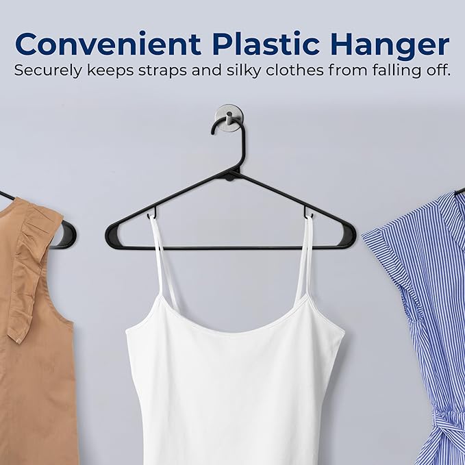 SereneLife 200 Pack Plastic Hangers, Non-Slip, Space-Saving Closet Organizers, Durable and Strong for Shirts, Sweaters, Hoodies, Kids Clothes & Dresses, Ultra-Thin, Lightweight
