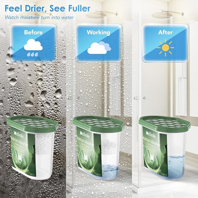 Moisture Absorbers 12 Pack, Fresh Fragrance Closet Dehumidifier for Bathroom, Car ＆ Basement, 10.5 oz Refillable Humidity Absorber Boxes