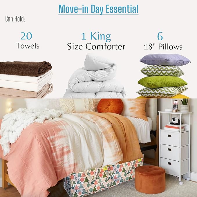 VENO 4 Pack Moving Bags and Large Christmas Decoration Storage Bins with lids. Alternative to Moving Boxes, Packing Supplies for College. Heavy Duty Totes (Pastel Forest, 4 Pack)