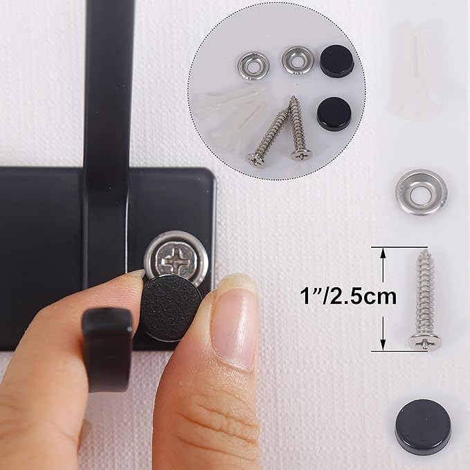 WEBI Coat Rack Wall Mounted,10 Hooks for Hanging Coats,30 Inch Hook Rack Hook Rail Coat Hanger Wall Mount for Backpack,Clothes,Jacket,Black,2 Packs