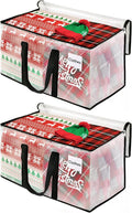 BlissTotes 2-Pack Heavy Duty Extra Large Clear Moving Bags, Reinforced Handles & Tag Pocket, 76L