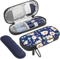 Insulin Cooler Travel Case Diabetic Medication Insulated Cool Organizer with 2 Reusable Ice Packs for Insulin Pen and Other Diabetic Supplies, for The Daily Life and Trip, White Flower