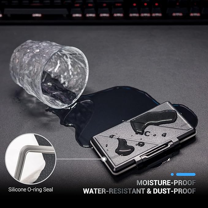 4 Slots CF Card Holder, Water-Resistance Anti-Shock Compact Flash Card Case Storage for Canon 400D 350D 50D 40D 30D 7D Mark II 7D 5DS R 5D Mark IV III II 1D Mark II Nikon D810 D800